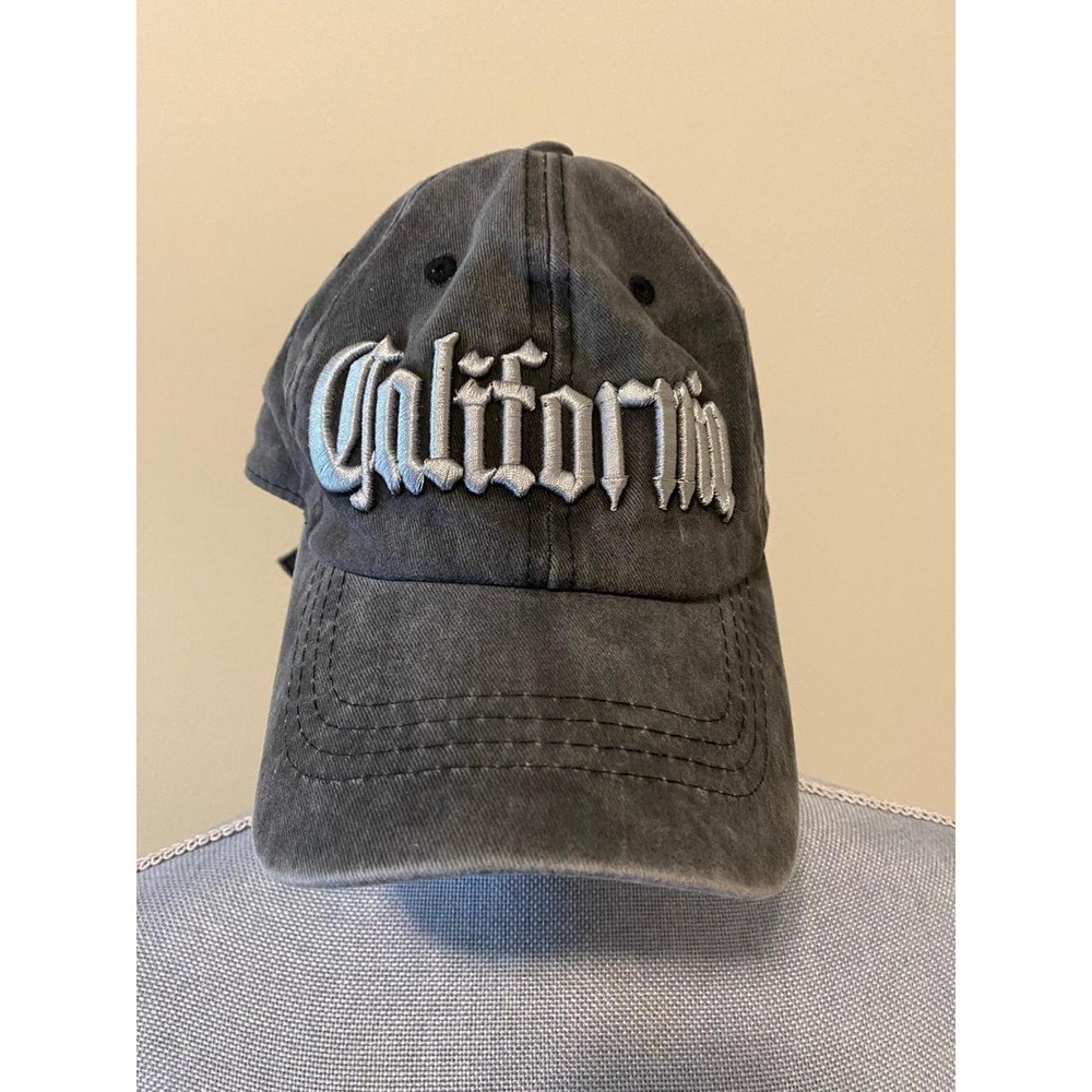 California Pit Bull Baseball Hat Adjustable Cotton OSFM Distressed Grey SKU23